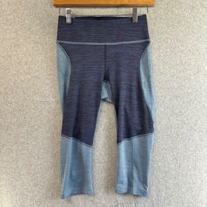 Outdoor Voices TechSweat 3/4 Leggings Blue Space Dye Colorblock Womens Small S